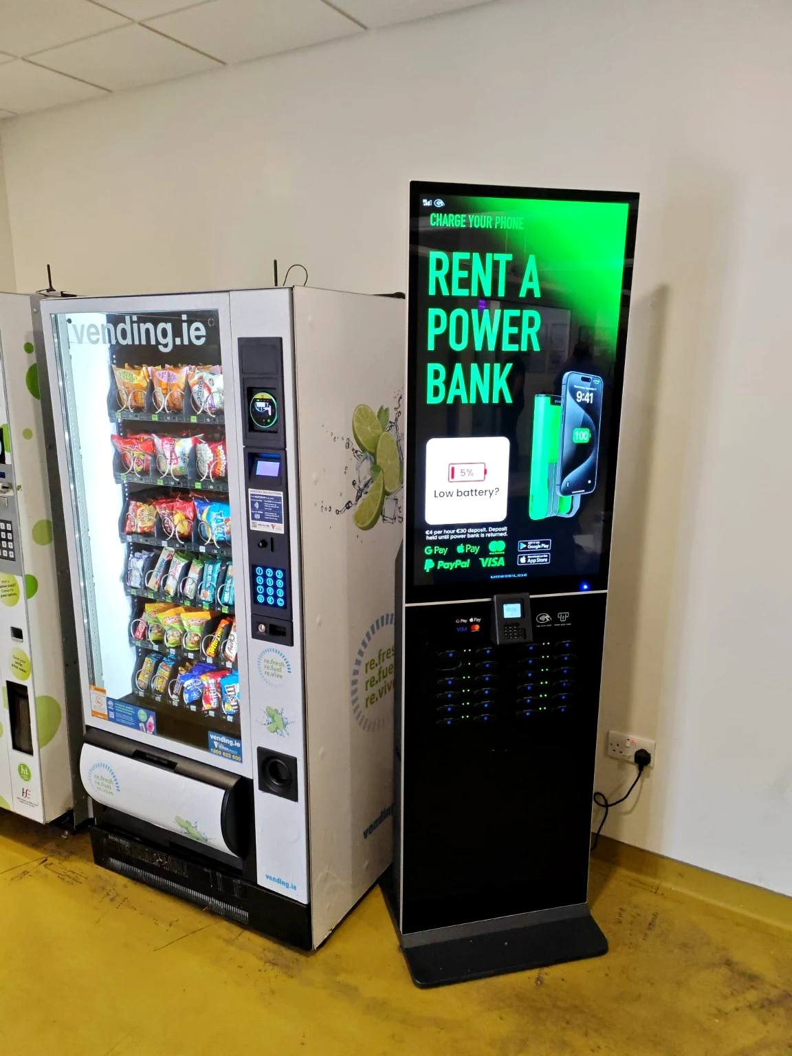 Large VOLT charging station in a public venue